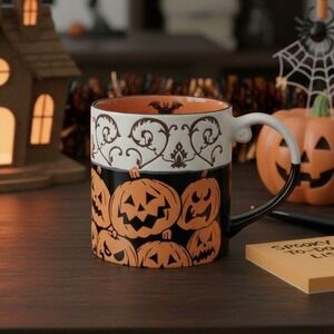 Eli + Ana Halloween Pumpkins Ceramic Coffee Mug, Multicolor Fall Drinkware